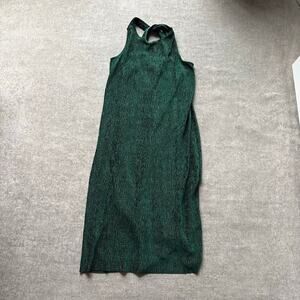 Anthropologie Green Velvet Midi Dress